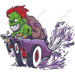 Playful Monster Driving Classic Car