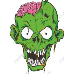 Zombie - Creepy Green Skull